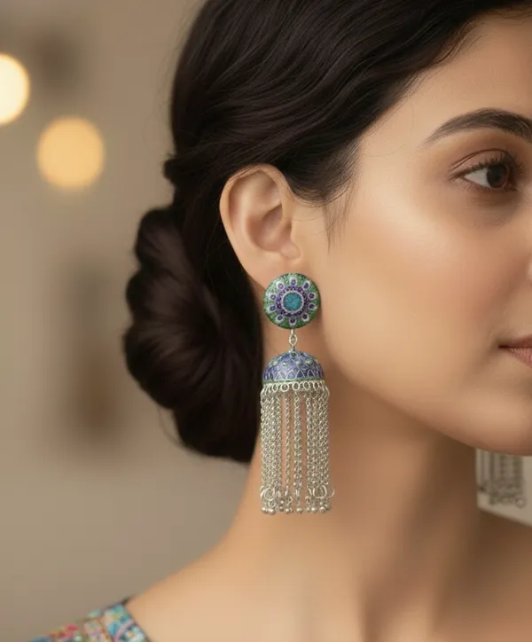 Multi_Mor_Jhumka_Earrings_For_Women